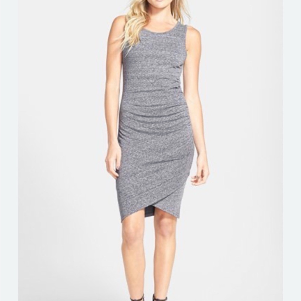 Leith Heather Gray Sleeveless Mini Dress